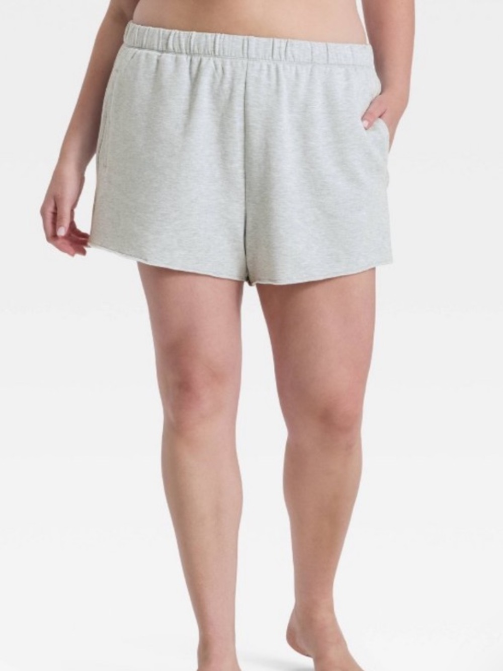 Wild Fable PeachySoft French Terry Fleece Shorts w/Pockets- Heather Gray